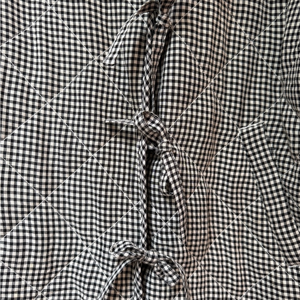 Anthropologie Black and White Gingham Puffer Jacket - Picture 3 of 5
